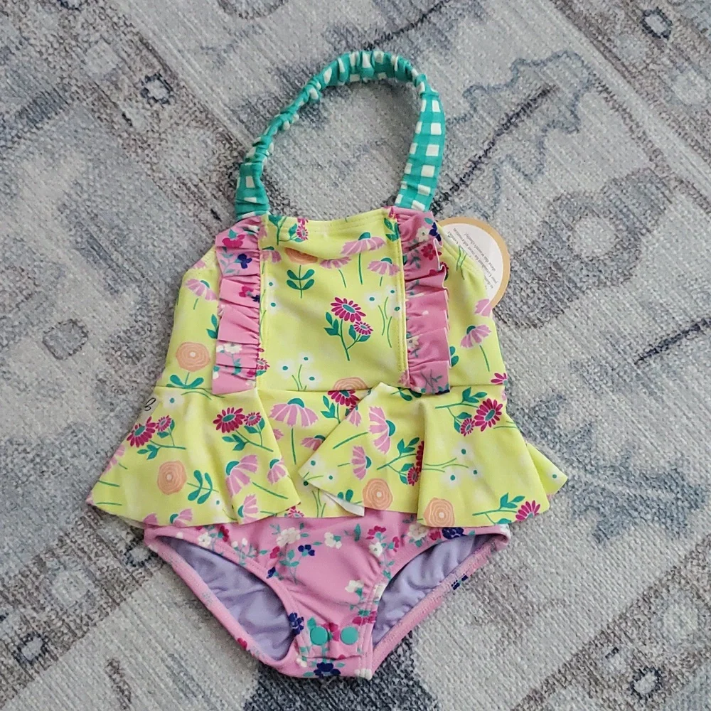 NWT Wildflowers Clothing La La Land Yellow Paradise One Piece Swimsuit Sz18m